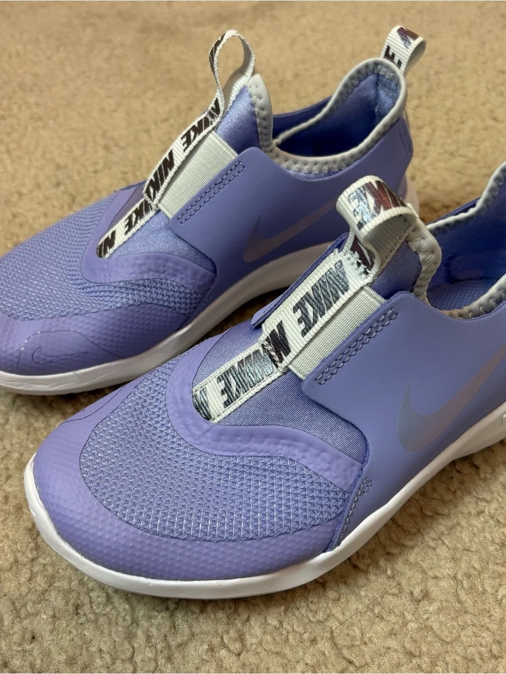 Nike Kids Lilac Slip-On Flex Runner Sneakers with White Swoosh - Picture 7 of 7